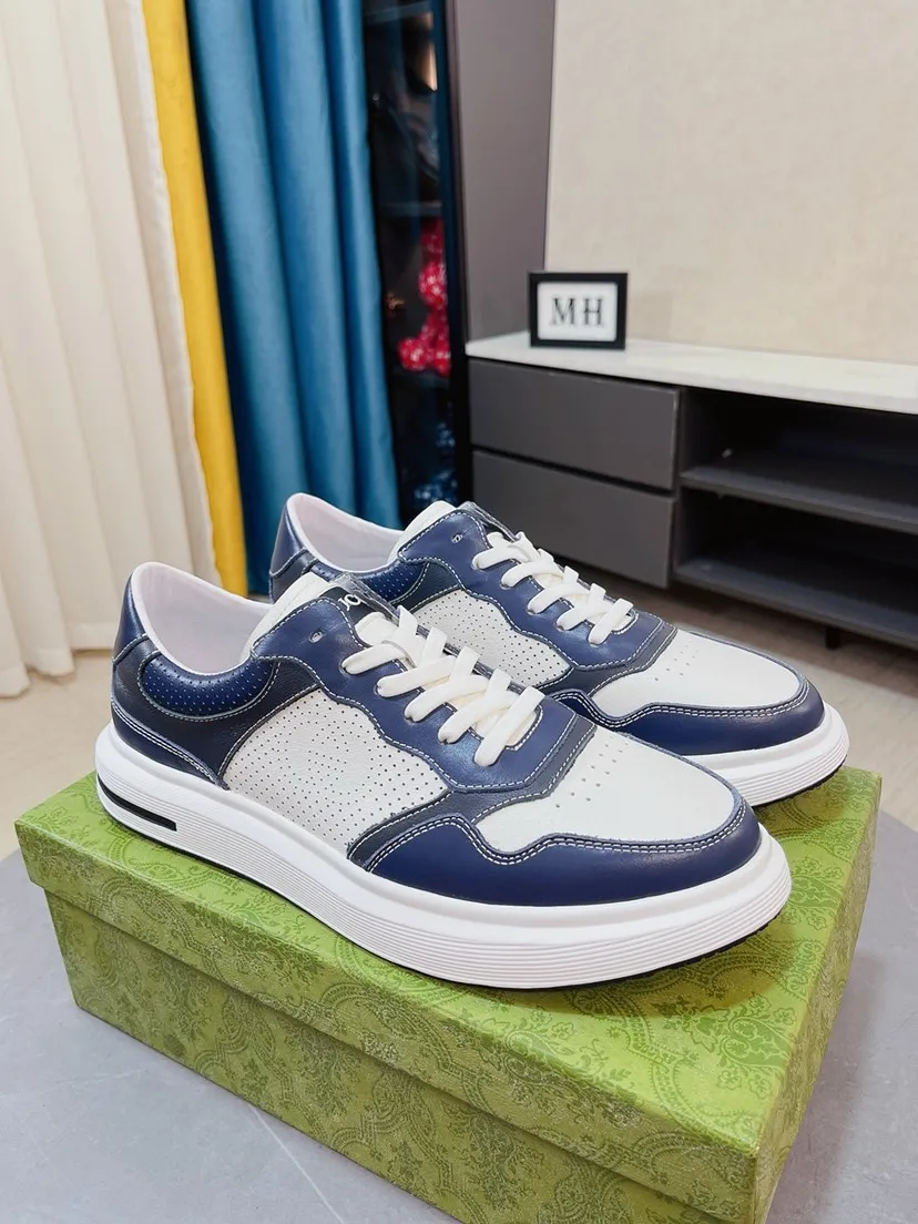 Men's shoes 💰458🌹🌹GUCCI [Gucci] New high-end men's shoes brand, the latest fashionable casual men's shoes, trendy and versatile style, relaxed and sporty style, uppers imported from Italy, first-layer cowhide embossed, genuine leather lining and ultra-fine workmanship. Original personalized fashionable rubber wear-resistant outsole, light and comfortable on the foot, size 38-44